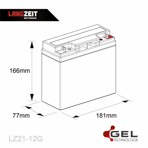 Akku 12V 21Ah Blei-Gel Akku – Bild 2